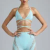 Liberty Bikini-Oberteil mit verzierten Kreuzträgern in Eisblau Liberty Bikini-Oberteil mit verzierten Kreuzträgern in Eisblau