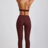Linnea Petite gerippte Modal-Leggings mit hoher Taille in Espresso