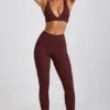 Linnea Petite gerippte Modal-Leggings mit hoher Taille in Espresso