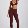 Linnea Petite gerippte Modal-Leggings mit hoher Taille in Espresso