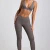 Linnea Petite gerippte Modal-Leggings mit hoher Taille in Grau Linnea Petite gerippte Modal-Leggings mit hoher Taille in Grau