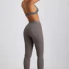 Linnea Petite gerippte Modal-Leggings mit hoher Taille in Grau Linnea Petite gerippte Modal-Leggings mit hoher Taille in Grau