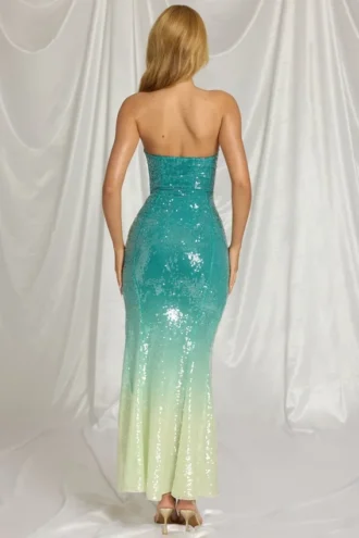 Maelle Bandeau-Maxikleid in Blau Ombré