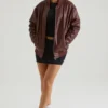 Maple Kunstlederjacke in Braun