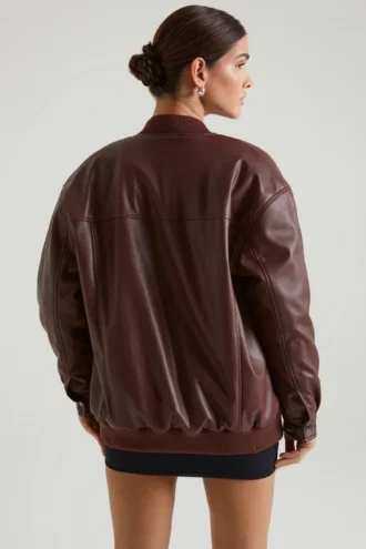 Maple Kunstlederjacke in Braun