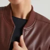 Maple Kunstlederjacke in Braun