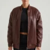 Maple Kunstlederjacke in Braun