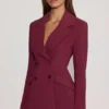 Marika Strukturierter Zweireiher-Blazer in Burgunderrot Marika Strukturierter Zweireiher-Blazer in Burgunderrot