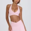 Mini-Skort aus gebürstetem Jersey mit gekreuztem Schnitt in Hellrosa-Mélange Mini-Skort aus gebürstetem Jersey mit gekreuztem Schnitt in Hellrosa-Mélange