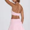Mini-Skort aus gebürstetem Jersey mit gekreuztem Schnitt in Hellrosa-Mélange Mini-Skort aus gebürstetem Jersey mit gekreuztem Schnitt in Hellrosa-Mélange