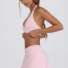 Mini-Skort aus gebürstetem Jersey mit gekreuztem Schnitt in Hellrosa-Mélange Mini-Skort aus gebürstetem Jersey mit gekreuztem Schnitt in Hellrosa-Mélange
