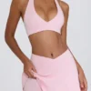 Mini-Skort aus gebürstetem Jersey mit gekreuztem Schnitt in Hellrosa-Mélange Mini-Skort aus gebürstetem Jersey mit gekreuztem Schnitt in Hellrosa-Mélange