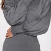 Moya Langarm-Jumpsuit aus feinem Strick in Grau