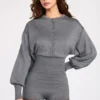 Moya Langarm-Jumpsuit aus feinem Strick in Grau