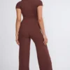 Nour Tall Mid Rise Wide Leg Trouser in Chocolate