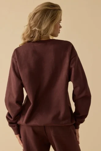 Oversized-Sweatshirt mit Rundhalsausschnitt in Mahagoni Oversized-Sweatshirt mit Rundhalsausschnitt in Mahagoni