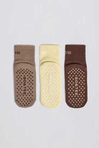 Pilates-Socken-Set in Mocha Multi