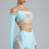 Pixie Embellished Cropped Shrug in Eisblau Pixie Embellished Cropped Shrug in Eisblau