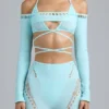 Pixie Embellished Cropped Shrug in Eisblau Pixie Embellished Cropped Shrug in Eisblau