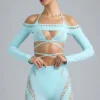 Pixie Embellished Cropped Shrug in Eisblau Pixie Embellished Cropped Shrug in Eisblau