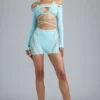 Pixie Embellished Cropped Shrug in Eisblau Pixie Embellished Cropped Shrug in Eisblau