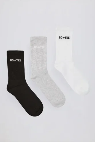 Set gerippter Crew-Socken in Multicolor