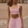 Soft Active Crossover Mini-Skort in Puderrosa