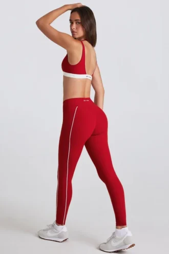Soft Active Kontrast-Leggings in Dunkelrot Soft Active Kontrast-Leggings in Dunkelrot