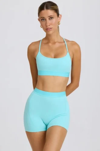 Soft Active Mini-Shorts in Aqua