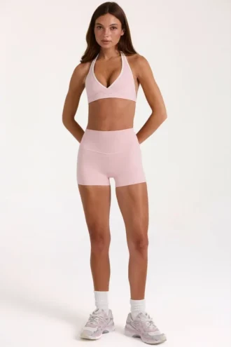 Soft Active Mini-Shorts in Blush Marl
