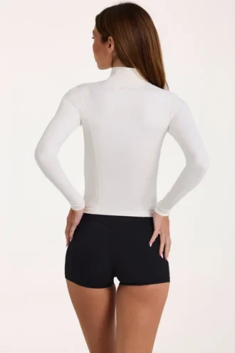 Soft Active Reißverschlussjacke in Elfenbein