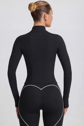 Soft Active Reißverschlussjacke in Schwarz