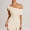 Suhana Modal Asymmetrisches A-Linien-Minikleid in Elfenbein Suhana Modal Asymmetrisches A-Linien-Minikleid in Elfenbein