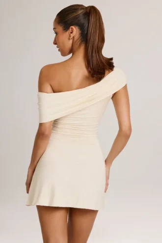 Suhana Modal Asymmetrisches A-Linien-Minikleid in Elfenbein Suhana Modal Asymmetrisches A-Linien-Minikleid in Elfenbein