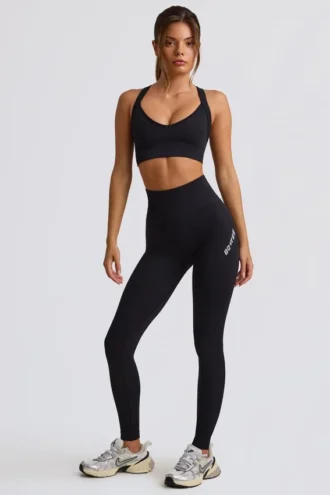 Super Sculpt nahtlose High-Waist-Leggings in Schwarz