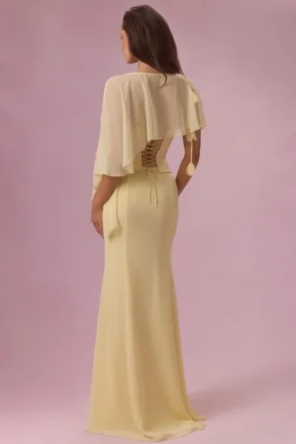 Velina Chiffon-Cape in Buttergelb