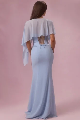 Velina Chiffon-Cape in Puderblau