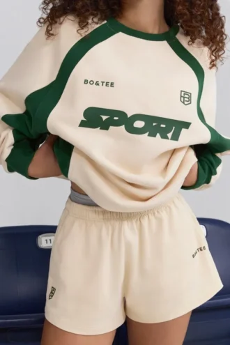 Weiche Mini-Shorts aus Baumwolljersey mit Gummizug in Marmor