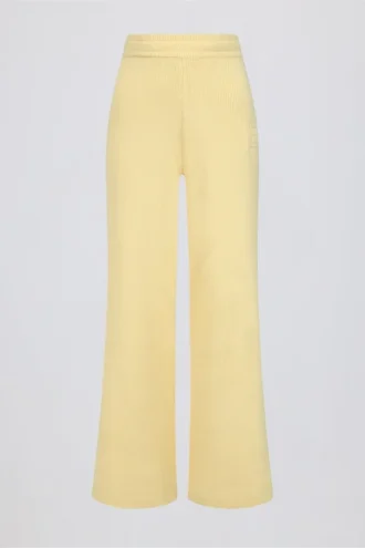 Weite Jogginghose aus geripptem Strick in Lemon Weite Jogginghose aus geripptem Strick in Lemon
