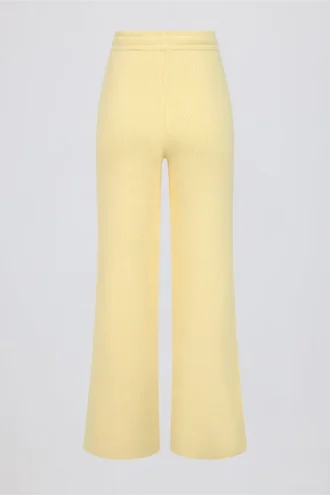Weite Jogginghose aus geripptem Strick in Lemon Weite Jogginghose aus geripptem Strick in Lemon