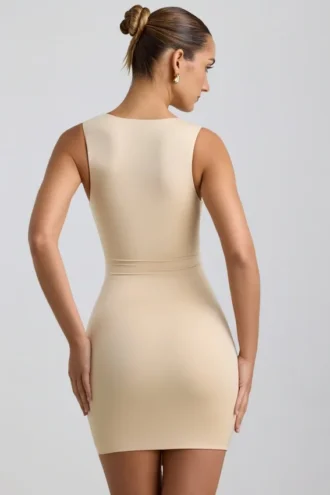 Zivanka Slinky Jersey Cut-Out Rüschen-Minikleid in Buttercream Zivanka Slinky Jersey Cut-Out Rüschen-Minikleid in Buttercream
